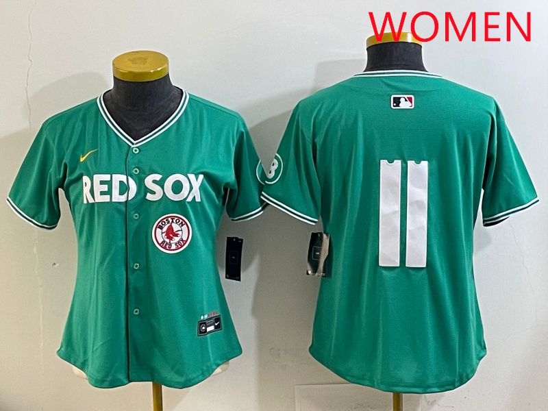 Women Boston Red Sox #11 No Name Green Joint Name Nike 2025 MLB Jersey style 10->boston red sox->MLB Jersey